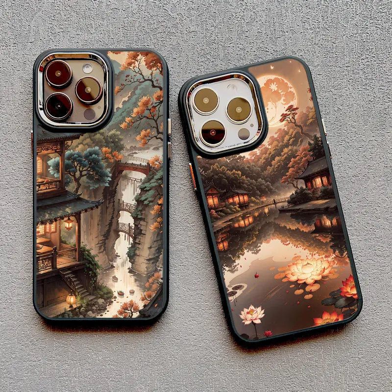 Mountain Peak Lake Vintage Silicone Phone Case For iPhone 13 12 Pro Max 16 15 11 Pro Max 14 7 8 Plus SE2 XS X XR Soft Back Cover