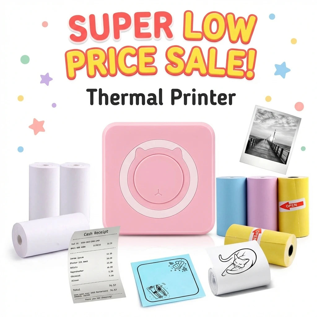 Mini Pocket Printer Gifts Portable Thermal Printer For Pictures/Retro-Style Photos/Receipts/Notes/Lists/Label/ Memo/QR Codes