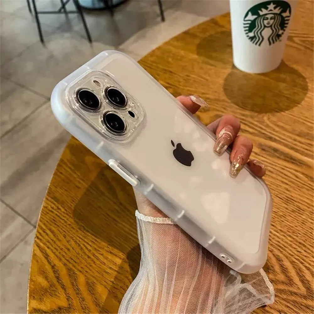 Luxury Shockproof Silicone Bumper Clear Phone Case For iPhone 15 14 Plus 13 12 11 15 Pro Max Camera Protection Transparent Cover