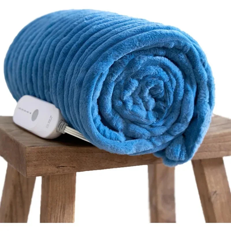 Heated Blanket Electric Throw 50''X60''-Soft Silky Plush Electric Blanket with 4 Heating Level & 3 Hour Auto Off Heating Blanket