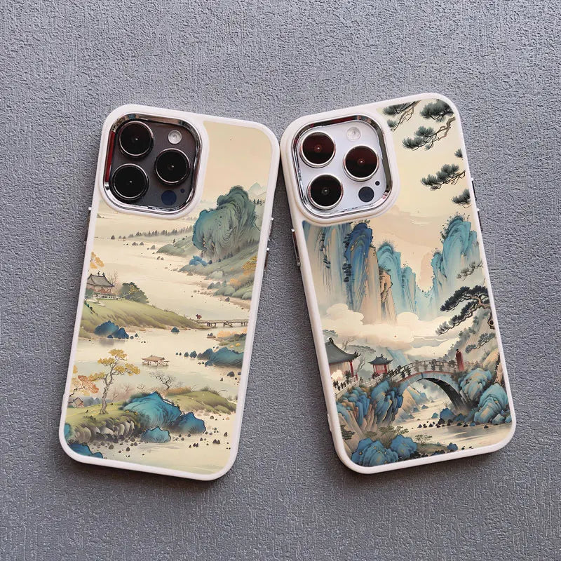 Mountain Peak Lake Vintage Silicone Phone Case For iPhone 13 12 Pro Max 16 15 11 Pro Max 14 7 8 Plus SE2 XS X XR Soft Back Cover