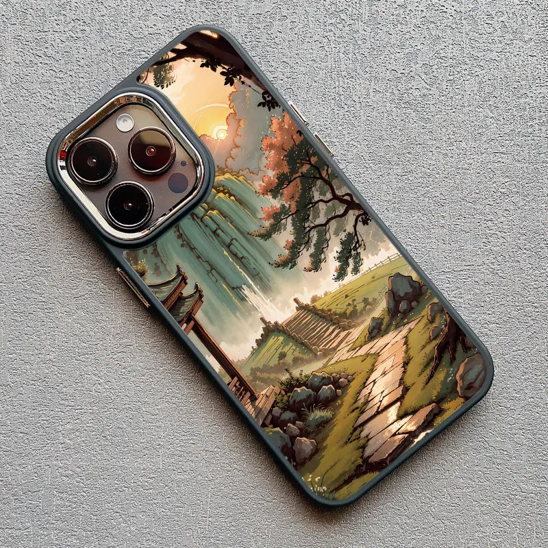 Mountain Peak Lake Vintage Silicone Phone Case For iPhone 13 12 Pro Max 16 15 11 Pro Max 14 7 8 Plus SE2 XS X XR Soft Back Cover