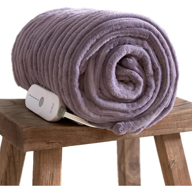 Heated Blanket Electric Throw 50''X60''-Soft Silky Plush Electric Blanket with 4 Heating Level & 3 Hour Auto Off Heating Blanket