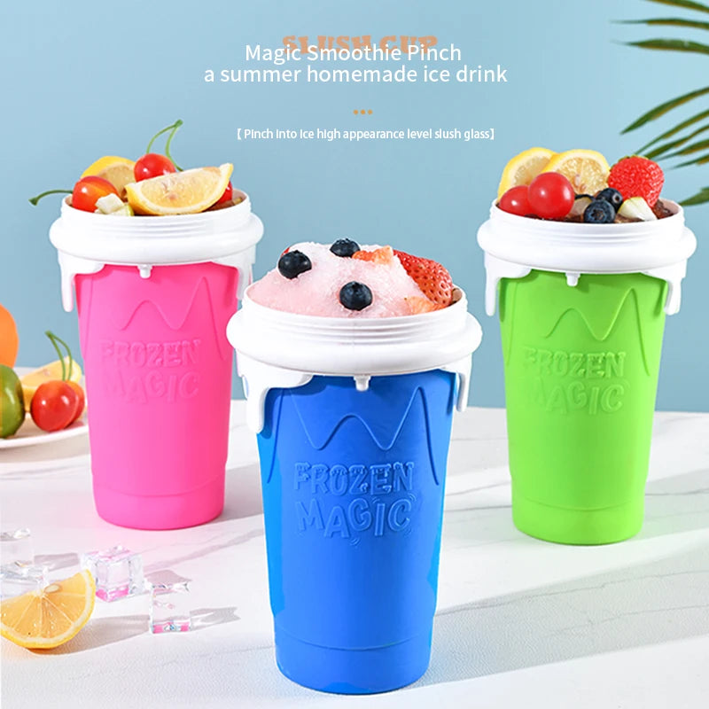 Slushie Cup, DIY Magic Slushy Maker Cups, Portable Slushy Cup for Juices, Milk and Ice Cream Make, Double Layers Smoothie Cups