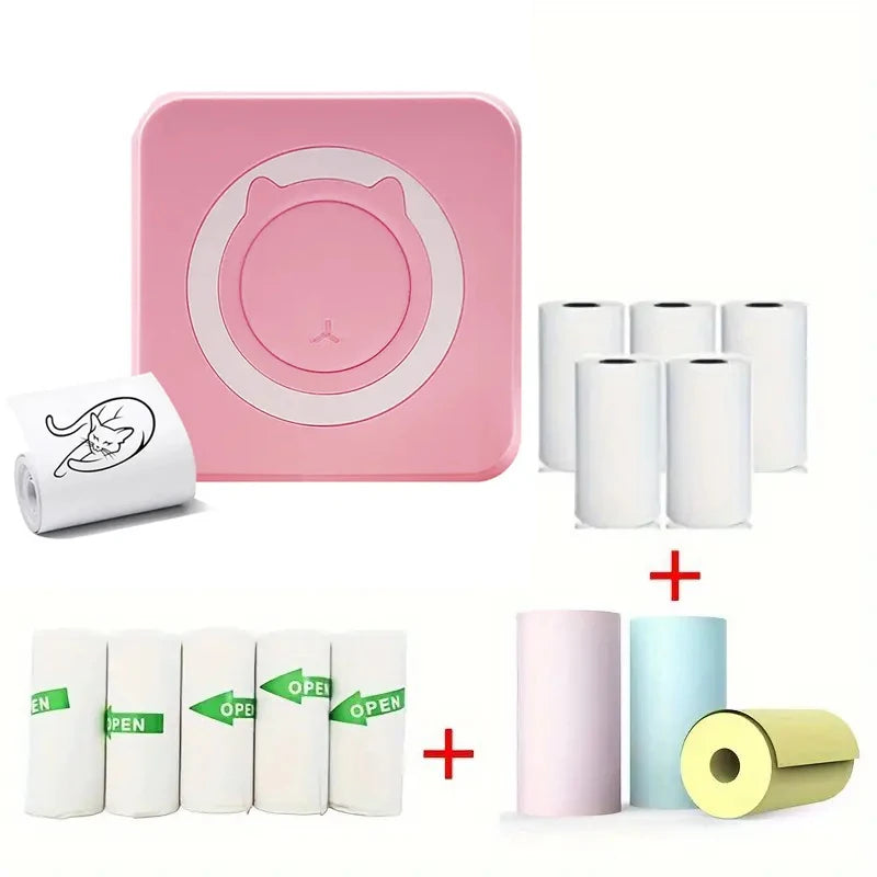 Mini Pocket Printer Gifts Portable Thermal Printer For Pictures/Retro-Style Photos/Receipts/Notes/Lists/Label/ Memo/QR Codes