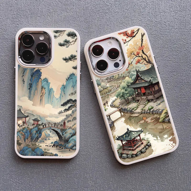 Mountain Peak Lake Vintage Silicone Phone Case For iPhone 13 12 Pro Max 16 15 11 Pro Max 14 7 8 Plus SE2 XS X XR Soft Back Cover
