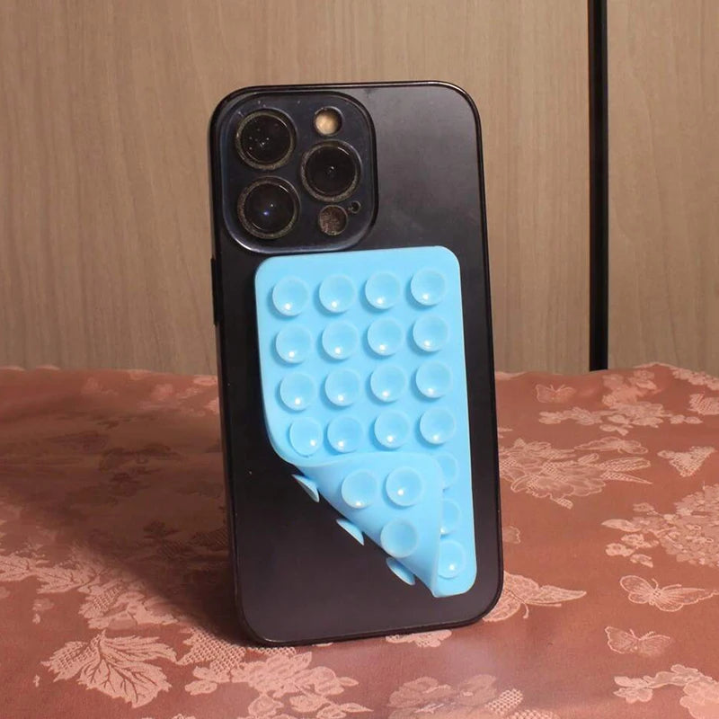 Silicone Suction Cup Phone Case Mount - Double-Sided Hands-Free Strong Holder for iPhone Android for Car Mirror Kitchen Bathroom