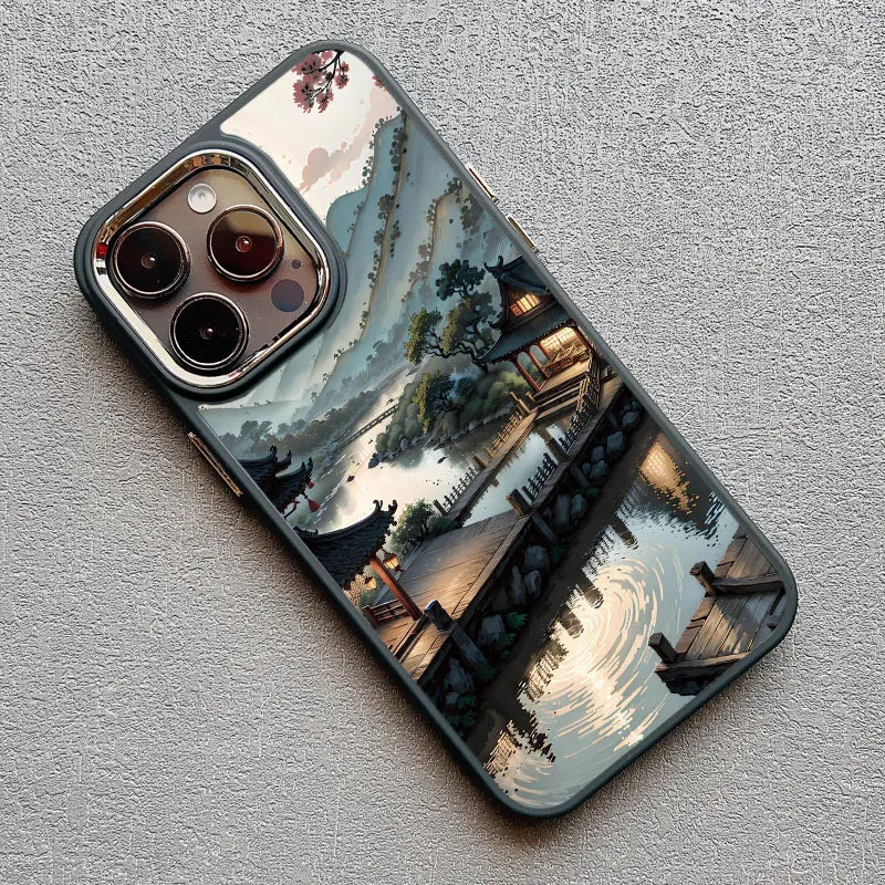 Mountain Peak Lake Vintage Silicone Phone Case For iPhone 13 12 Pro Max 16 15 11 Pro Max 14 7 8 Plus SE2 XS X XR Soft Back Cover