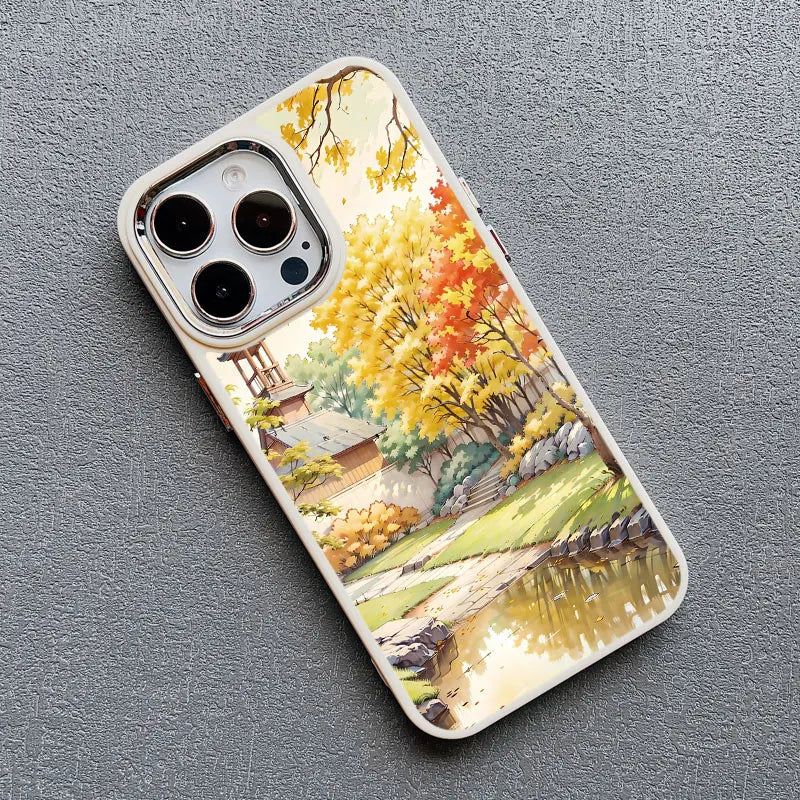Mountain Peak Lake Vintage Silicone Phone Case For iPhone 13 12 Pro Max 16 15 11 Pro Max 14 7 8 Plus SE2 XS X XR Soft Back Cover