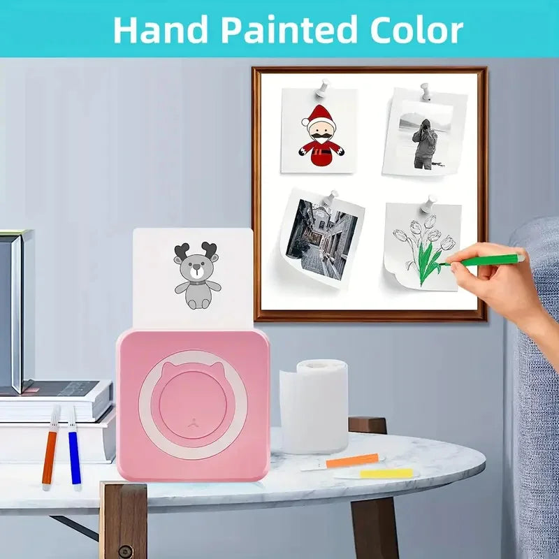 Mini Pocket Printer Gifts Portable Thermal Printer For Pictures/Retro-Style Photos/Receipts/Notes/Lists/Label/ Memo/QR Codes