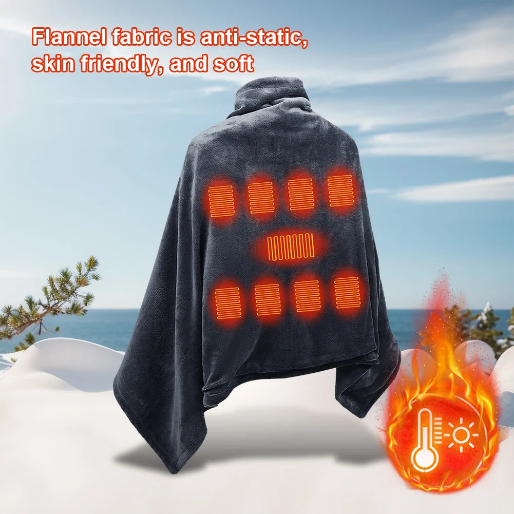 USB Electric Heated Blanket 3Heating Levels Fleece Heated Blanket Portable Body Warmer Blanket Quickly Heated Cape Pad forOffice