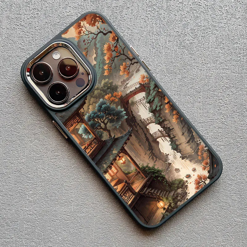 Mountain Peak Lake Vintage Silicone Phone Case For iPhone 13 12 Pro Max 16 15 11 Pro Max 14 7 8 Plus SE2 XS X XR Soft Back Cover