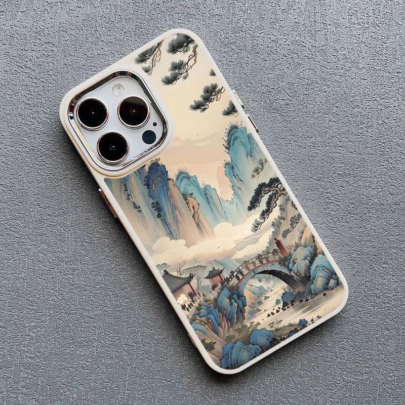 Mountain Peak Lake Vintage Silicone Phone Case For iPhone 13 12 Pro Max 16 15 11 Pro Max 14 7 8 Plus SE2 XS X XR Soft Back Cover