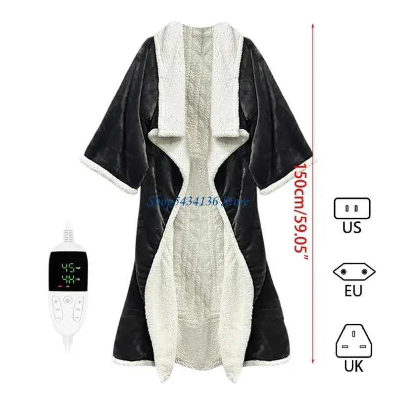 Wearable Heating Blanket European Style Electric Heated Blanket 6 Heat Levels Embrace the Cold with Warmth