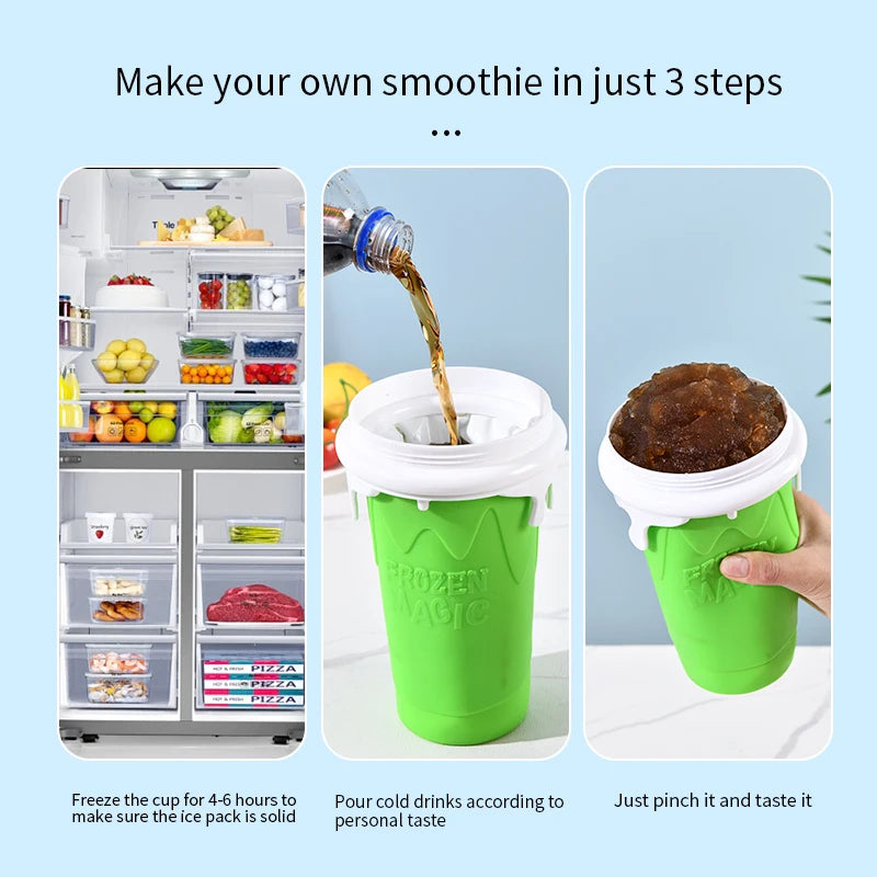 Slushie Cup, DIY Magic Slushy Maker Cups, Portable Slushy Cup for Juices, Milk and Ice Cream Make, Double Layers Smoothie Cups