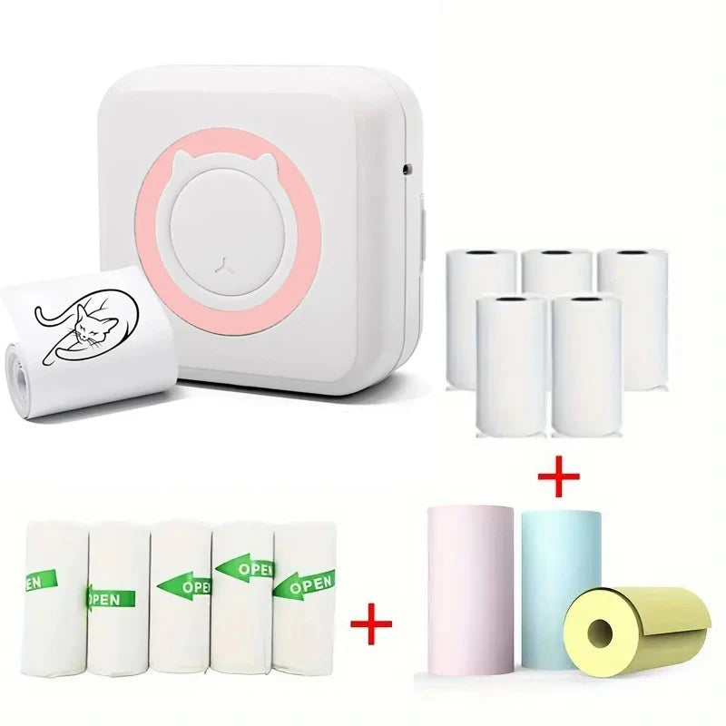 Mini Pocket Printer Gifts Portable Thermal Printer For Pictures/Retro-Style Photos/Receipts/Notes/Lists/Label/ Memo/QR Codes